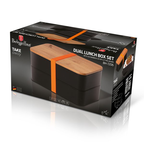 Bambu Kapaklı İki Katlı Yemek Kabı - BH/7206