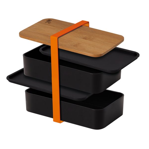 Bambu Kapaklı İki Katlı Yemek Kabı - BH/7206