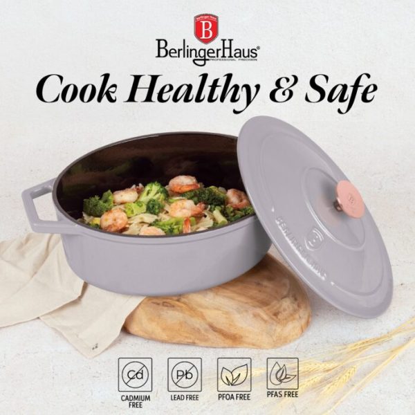 Oval kavurma kabı, 30 cm, döküm demir BH6541 Taupe